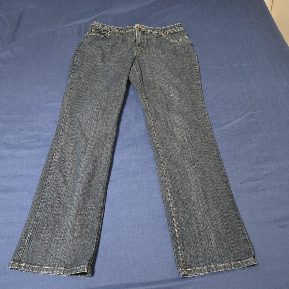 Faded Glory Jeans Womens 10 Blue Medium Wash Straight Classic Stretch Denim
